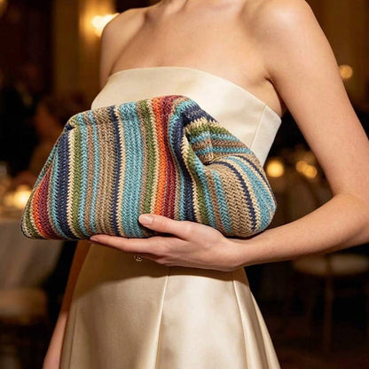 ⌛Limited-Time Offer-Women's Woven Stripe Clutch Bag