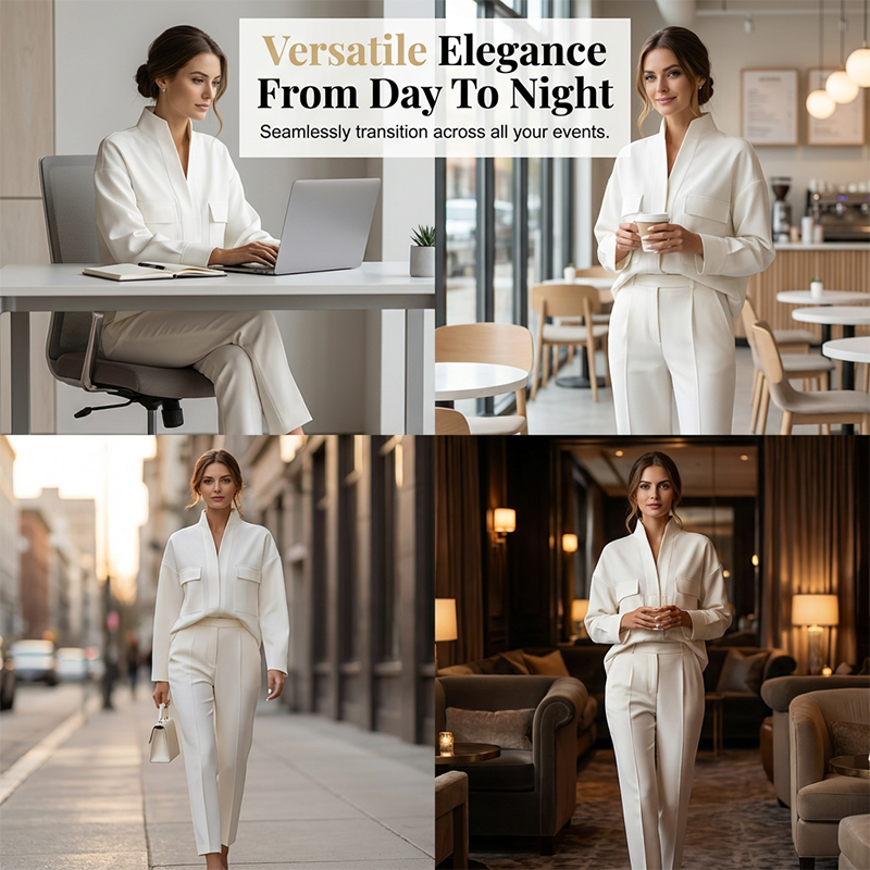 ⌛Limited-Time Offer-Elegant Long Sleeve Top & Pants Suit Set