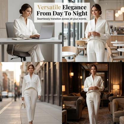 ⌛Limited-Time Offer-Elegant Long Sleeve Top & Pants Suit Set