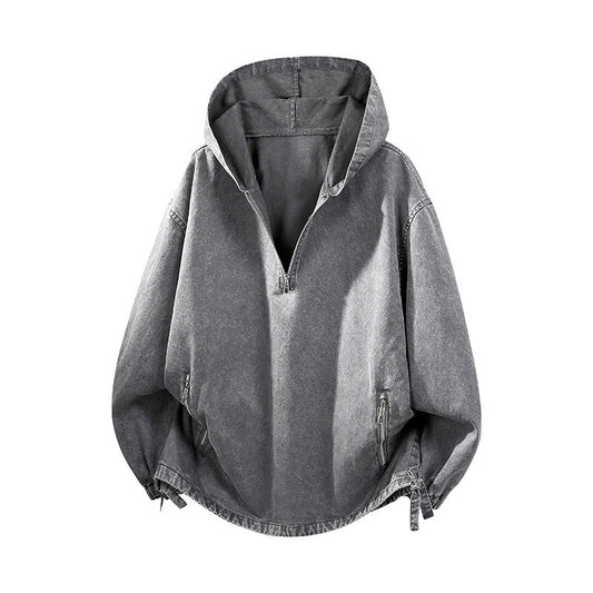 🍁Get Your New Fall Fashion-Men's Vintage Washed Half-Zip Hooded Top