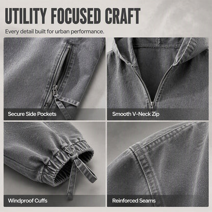 🍁Get Your New Fall Fashion-Men's Vintage Washed Half-Zip Hooded Top