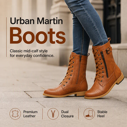 🍁Get Your New Fall Fashion-Women's Round Toe Chunky Heel Martin Boots