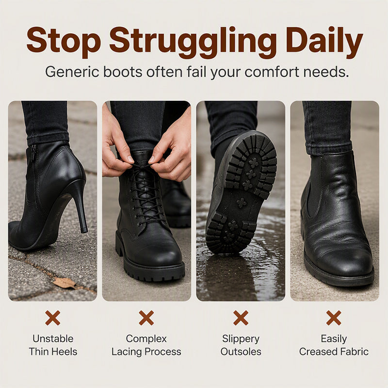 🍁Get Your New Fall Fashion-Women's Round Toe Chunky Heel Martin Boots