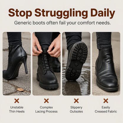 🍁Get Your New Fall Fashion-Women's Round Toe Chunky Heel Martin Boots