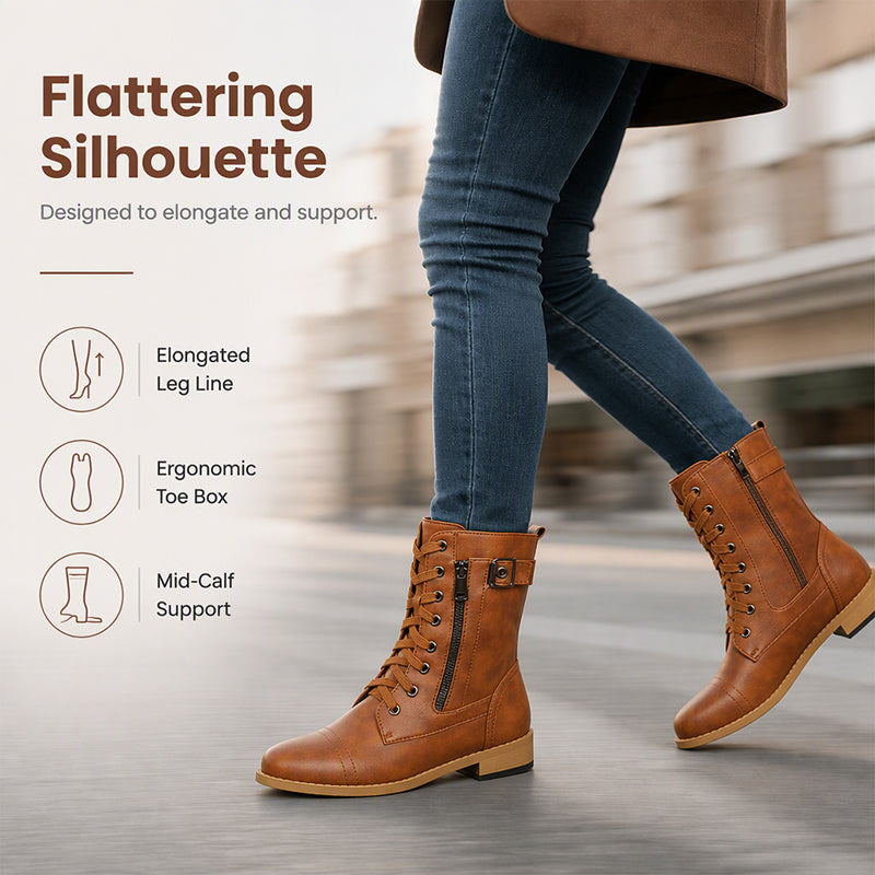 🍁Get Your New Fall Fashion-Women's Round Toe Chunky Heel Martin Boots
