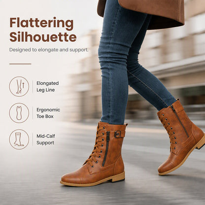 🍁Get Your New Fall Fashion-Women's Round Toe Chunky Heel Martin Boots