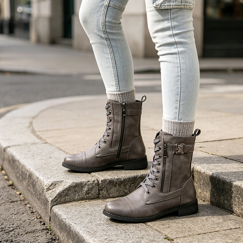 🍁Get Your New Fall Fashion-Women's Round Toe Chunky Heel Martin Boots