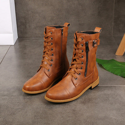🍁Get Your New Fall Fashion-Women's Round Toe Chunky Heel Martin Boots