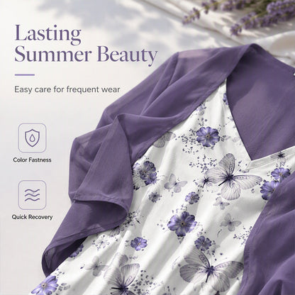 Women’s Boho Floral Maxi Dress & Cover-Up Set
