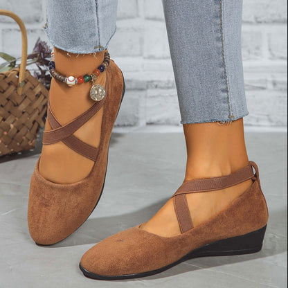 👠 Easy All-Day Elegance | Women's Elastic-Strap Low Wedge Shoes