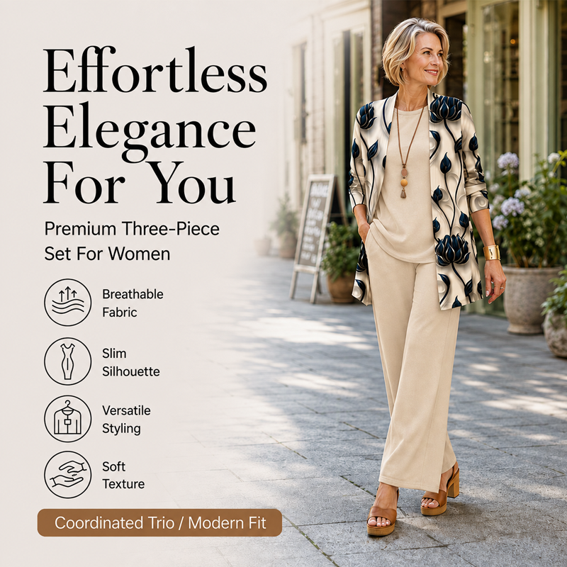 🍁New Fall Collection-Women's Elegant Printed 3-Piece Set