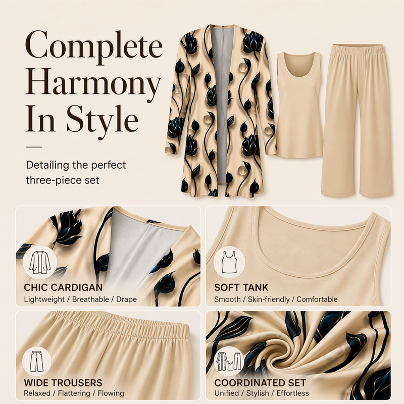 🍁New Fall Collection-Women's Elegant Printed 3-Piece Set