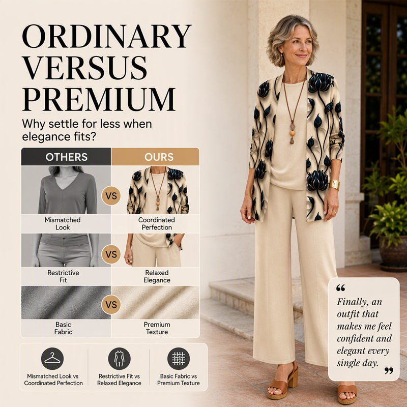 🍁New Fall Collection-Women's Elegant Printed 3-Piece Set