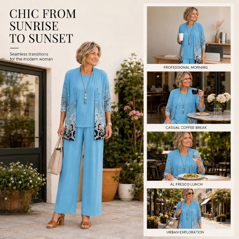 🍁New Fall Collection-Women's Elegant Printed 3-Piece Set
