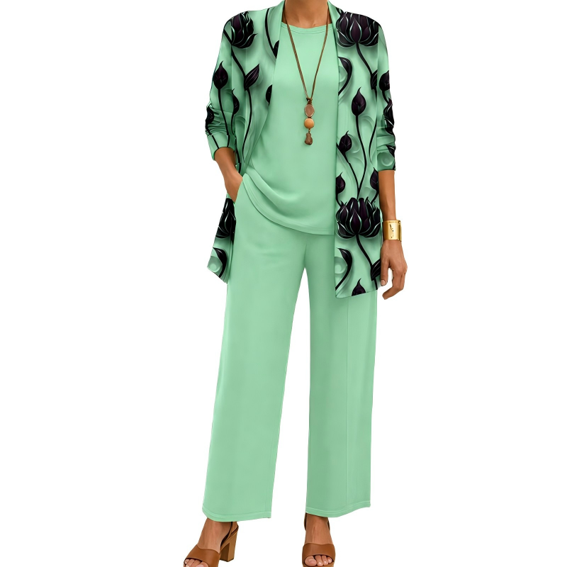 🍁New Fall Collection-Women's Elegant Printed 3-Piece Set