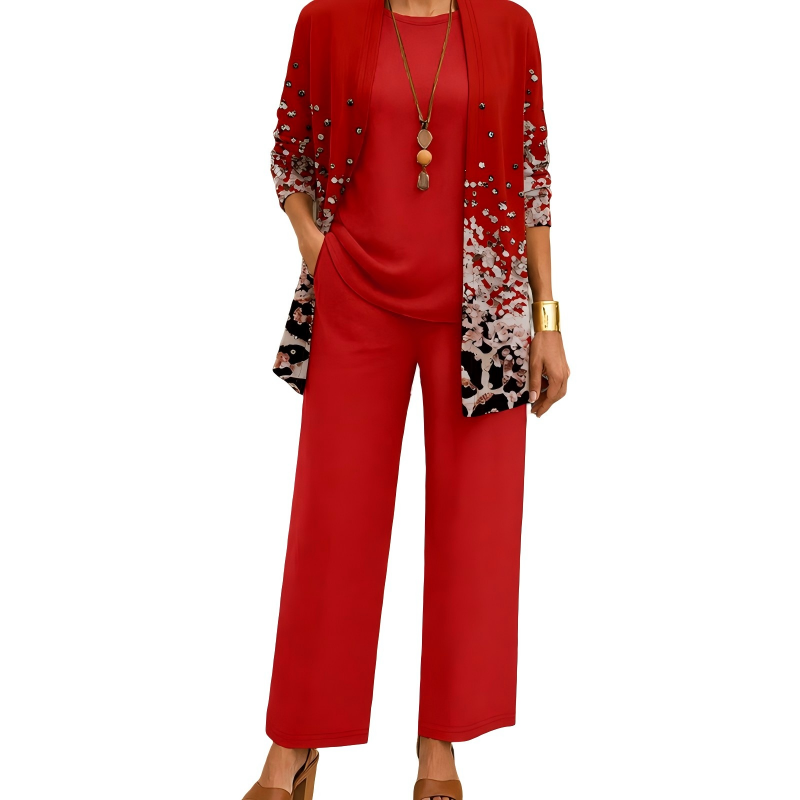 🍁New Fall Collection-Women's Elegant Printed 3-Piece Set