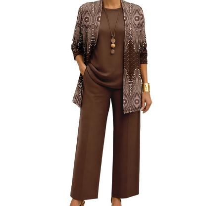 🍁New Fall Collection-Women's Elegant Printed 3-Piece Set