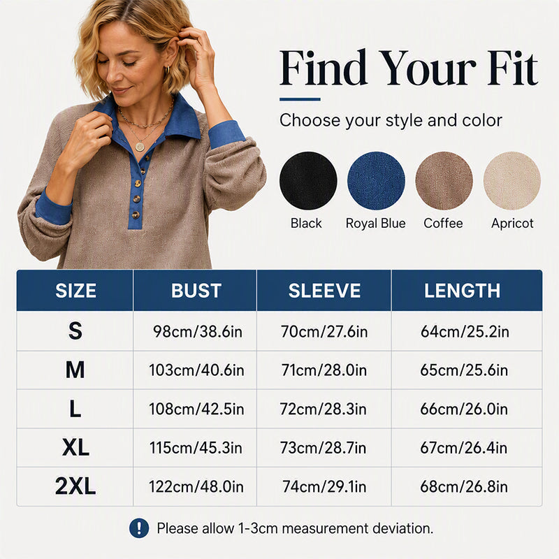 🍁New Fall Collection-Women's Contrast Denim Collar Knit Top