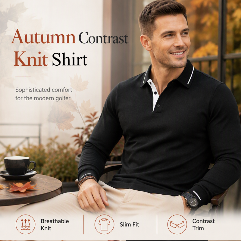 ⌛Limited-Time Offer-Men's Long Sleeve Contrast Collar Top