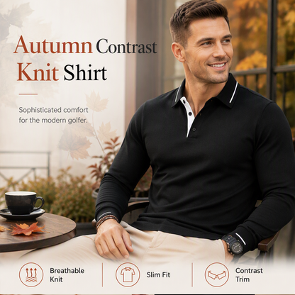 ⌛Limited-Time Offer-Men's Long Sleeve Contrast Collar Top
