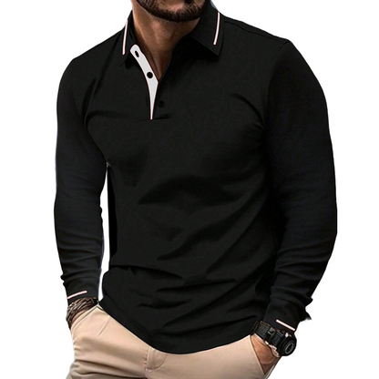 ⌛Limited-Time Offer-Men's Long Sleeve Contrast Collar Top
