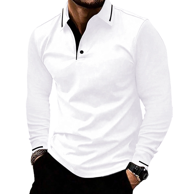⌛Limited-Time Offer-Men's Long Sleeve Contrast Collar Top