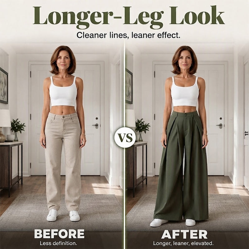✨ Polished Comfort | Women's Pleated High-Waist Wide-Leg Pants