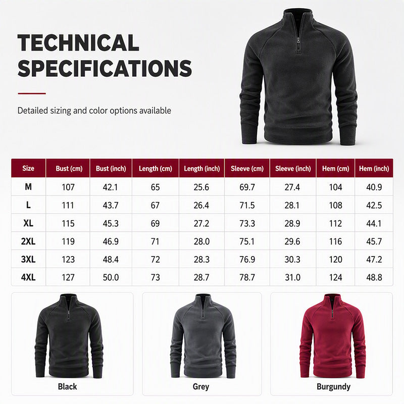⌛Limited-Time Offer-Men's Polar Fleece Stand Collar Warm Sweatshirt