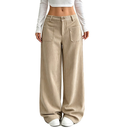 ✨ Easy Everyday Comfort | Women's Relaxed Wide-Leg Pants with Side Pockets