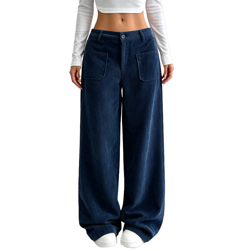 ✨ Easy Everyday Comfort | Women's Relaxed Wide-Leg Pants with Side Pockets