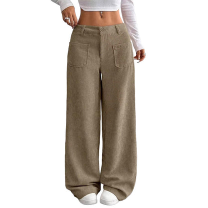✨ Easy Everyday Comfort | Women's Relaxed Wide-Leg Pants with Side Pockets