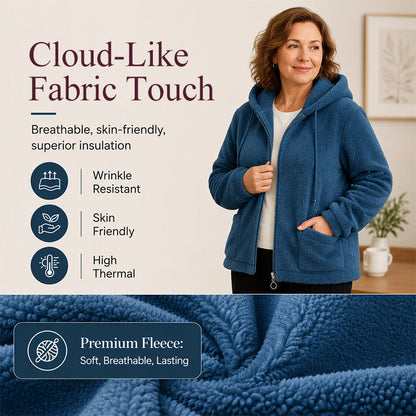 ☁️ Cozy Texture | Women’s Relaxed Sherpa Hooded Sweatshirt