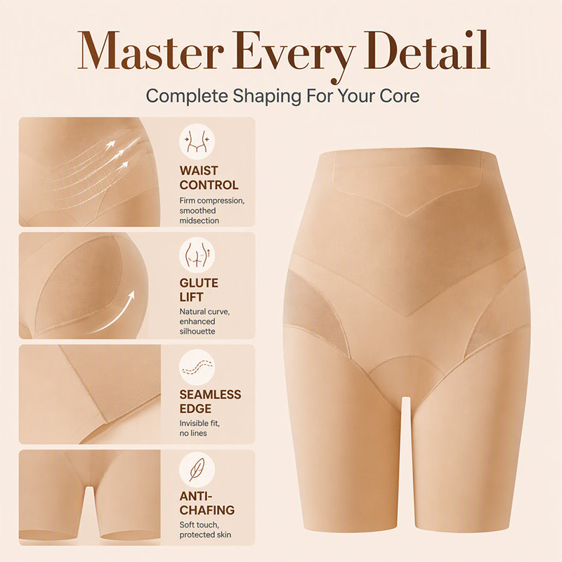 ✨ Smooth Everyday Comfort | Women's Seamless High-Waist Tummy-Control Boyshorts