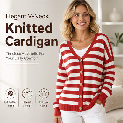 ⌛Limited-Time Offer-Women's V Neck Button Knit Cardigan