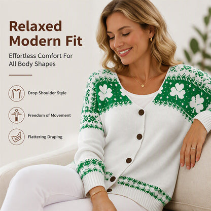 ⌛Limited-Time Offer-Women's V Neck Button Knit Cardigan