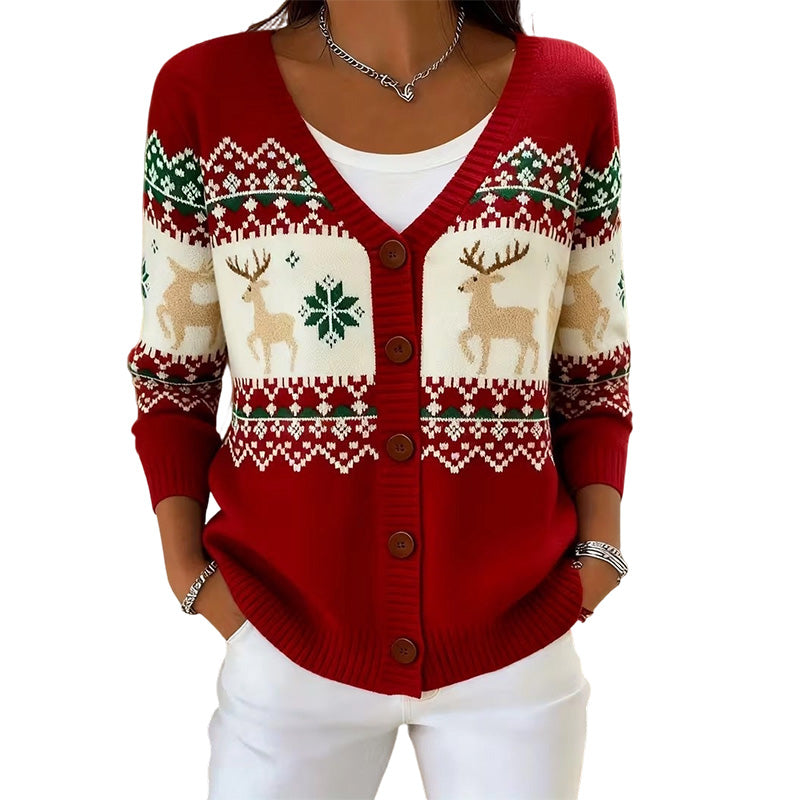 ⌛Limited-Time Offer-Women's V Neck Button Knit Cardigan