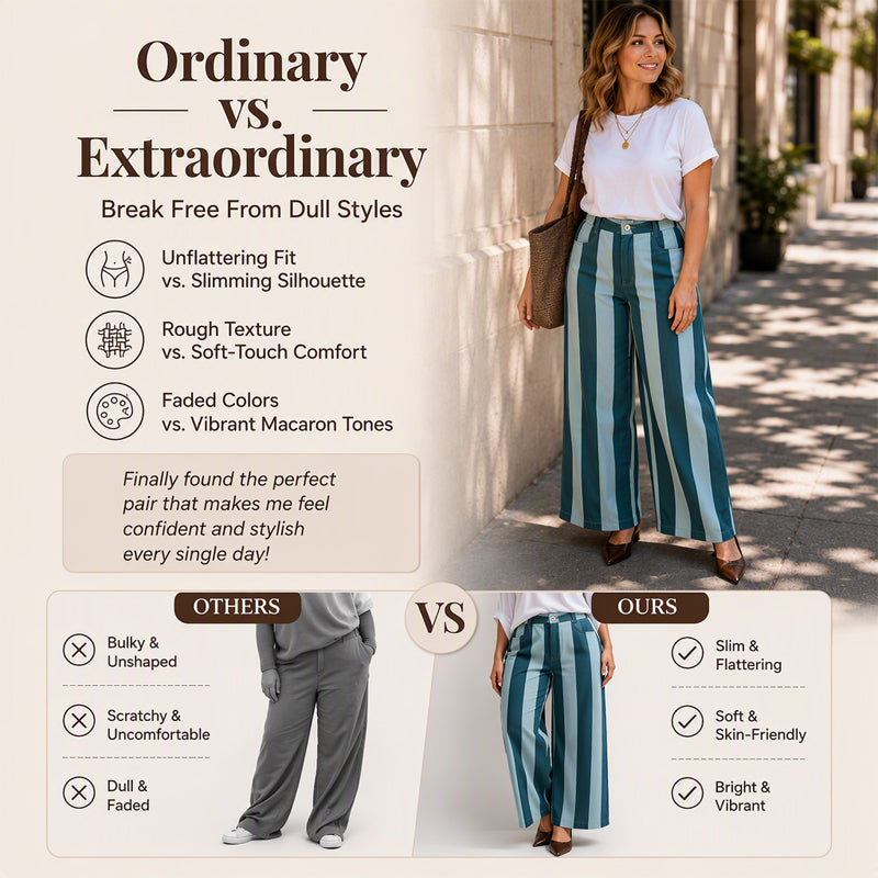 🍁New Fall Collection-Women's Casual Striped Wide-Leg Pants