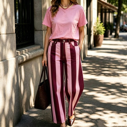 🍁New Fall Collection-Women's Casual Striped Wide-Leg Pants