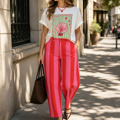🍁New Fall Collection-Women's Casual Striped Wide-Leg Pants