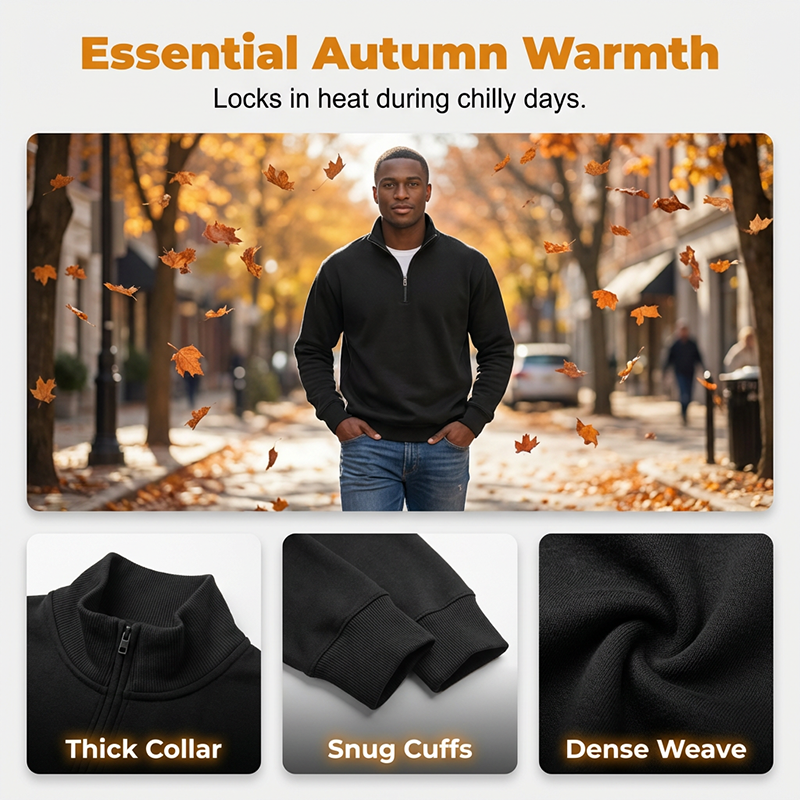 ⌛Limited-Time Offer-Premium Quarter-Zip Pullover Sweatshirt