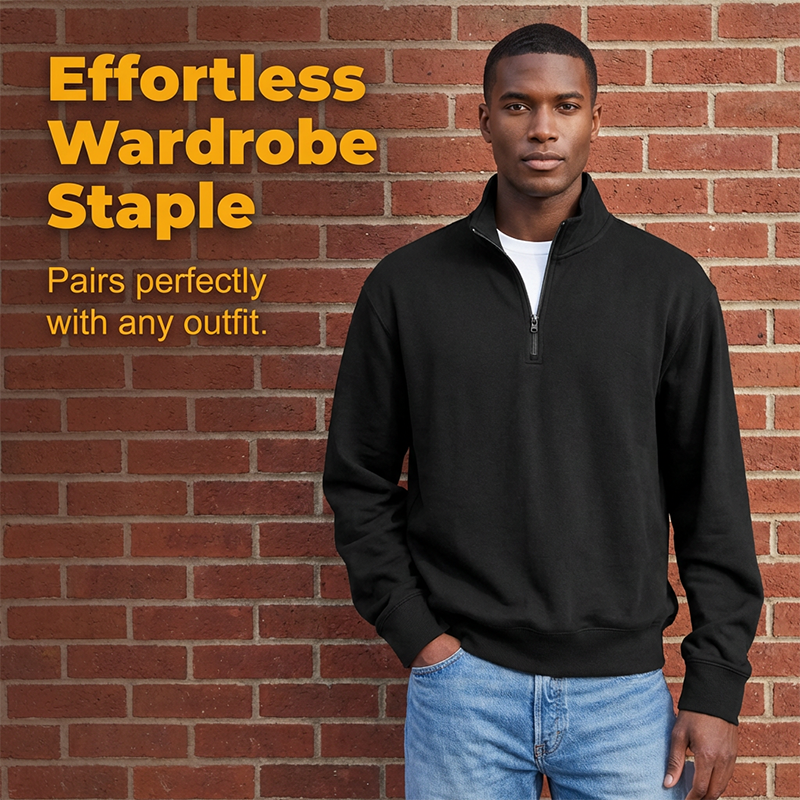 ⌛Limited-Time Offer-Premium Quarter-Zip Pullover Sweatshirt