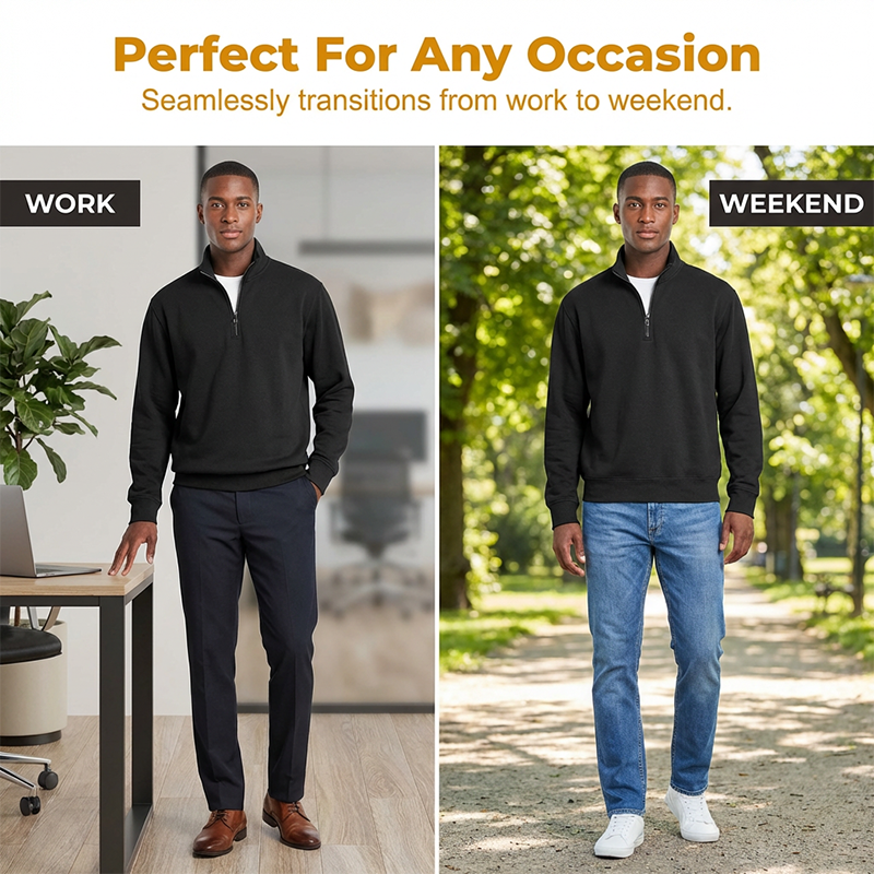 ⌛Limited-Time Offer-Premium Quarter-Zip Pullover Sweatshirt