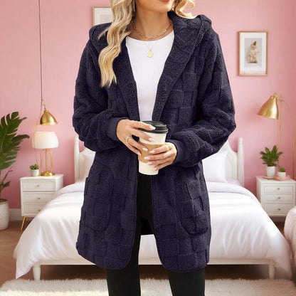 ⌛Limited-Time Offer-Checkered Fuzzy Cardigan