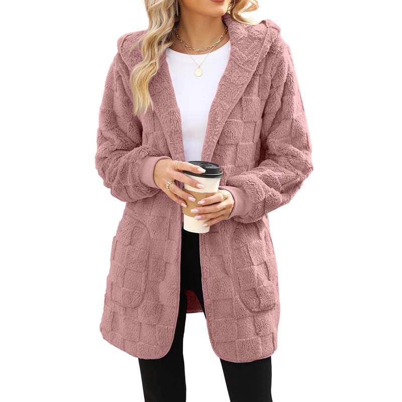 ⌛Limited-Time Offer-Checkered Fuzzy Cardigan