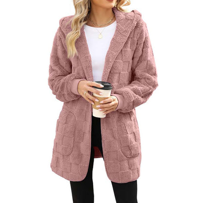 ⌛Limited-Time Offer-Checkered Fuzzy Cardigan
