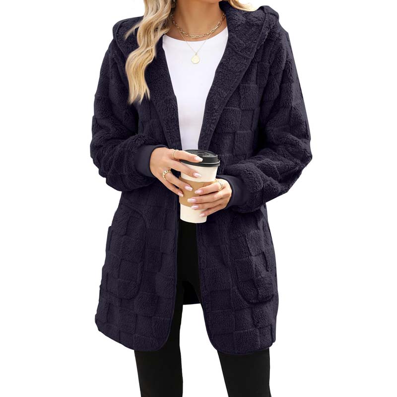 ⌛Limited-Time Offer-Checkered Fuzzy Cardigan