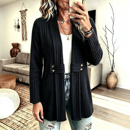 ✨ Quality You Can Feel | Women’s Soft Ribbed-Knit Button-Front Cardigan Sweater