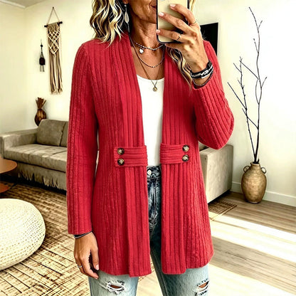 ✨ Quality You Can Feel | Women’s Soft Ribbed-Knit Button-Front Cardigan Sweater