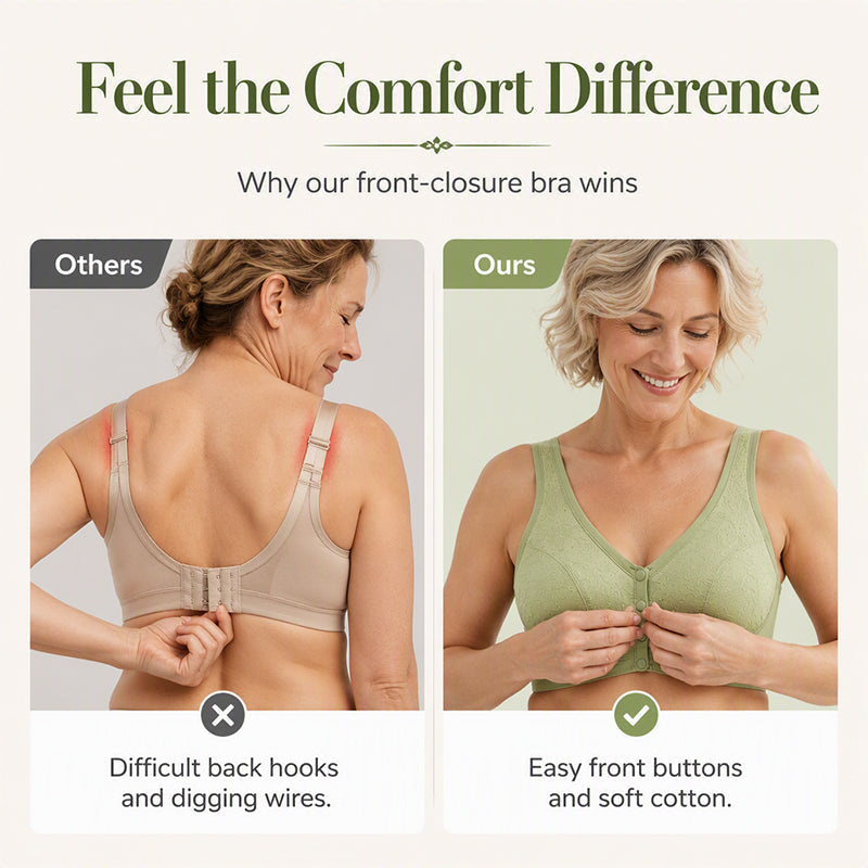 💖 Everyday Comfort | Women's Wireless Front-Closure Support Bra