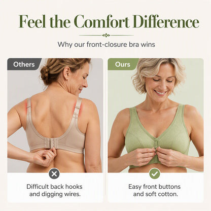 💖 Everyday Comfort | Women's Wireless Front-Closure Support Bra